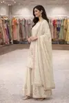 Sc 1328 Chinon Silk Embroidery Work Kurti With Plazzo Dupatta